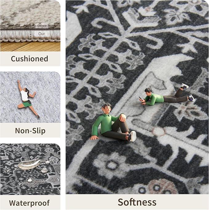 2x6 Hallway Washable Runner Rug - Image 5