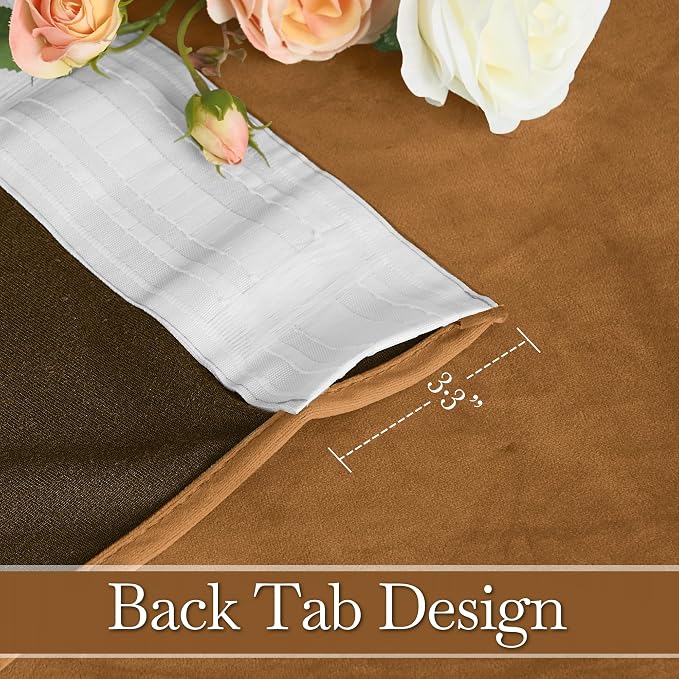 RYB HOME Luxurious Bronze Velvet Curtain Panels - Image 3