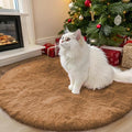 OLANLY Khaki Round Rugs for Bedroom by OLANLY
