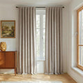 RYB HOME Natural Beige 100% Blackout Linen Curtains 78 inch Long, Thermal by RYBHOME