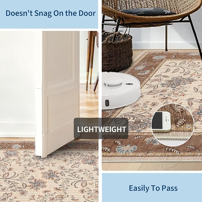 GarveeHome 2x6 Washable Runner Rug Brown Non Slip Kitchen Runner | Hallway Soft - Image 5
