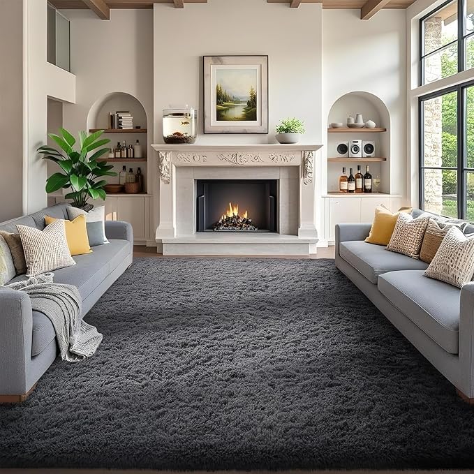 Ophanie 7x9 Area Rugs, Upgrade Non-Slip Fluffy Soft Rugs by Ophanie