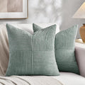 Fancy Homi 2 Packs Grey Blue Euro Decorative Throw Pillow Covers 24x24 Inch by Fancy+Homi