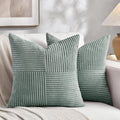 Fancy Homi 2 Packs Grey Blue Decorative Throw Pillow Covers 22x22 Inch by Fancy+Homi