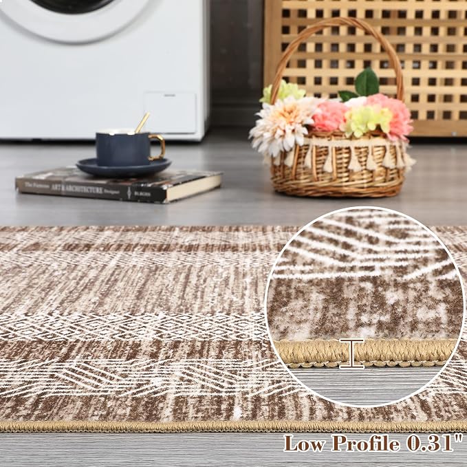 GarveeHome Modern Geometric Area Rug 2x3 Distressed Bordered Washable Non Slip - Image 4