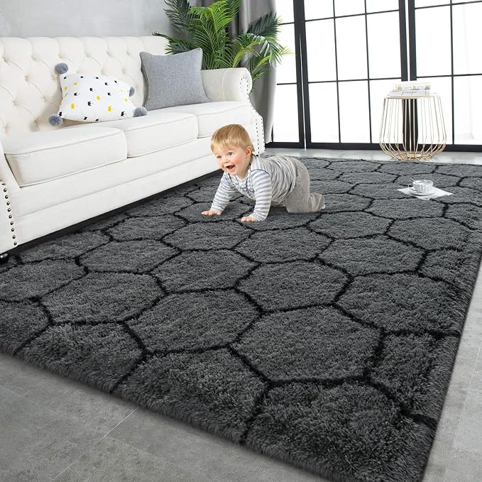 TWINNIS Super Soft Shaggy Rugs Fluffy Carpets, 6x9 Feet, Indoor Modern Plush by TWINNIS