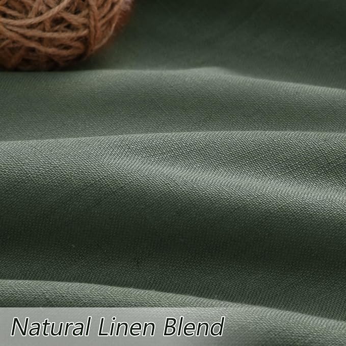 Guken Olive Green 100% Blackout Curtains 96 Inch Length 2 Panels Set - Image 3