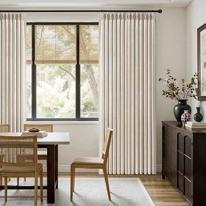 MIULEE Pinch Pleated Thick Linen Curtains 96 Inches Long 2 Panels - Image 5