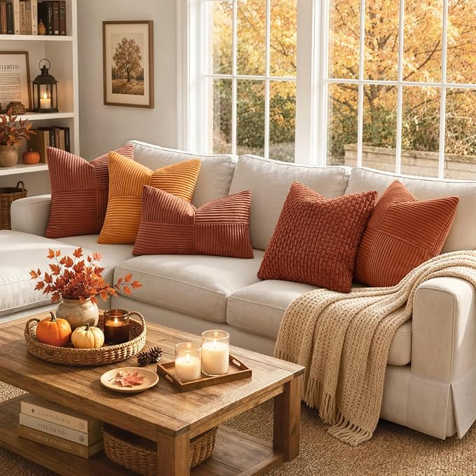 MIULEE Fall Rust Decorative Lumbar Throw Pillow Covers 12x20 Inch 2 Pack | Boho - Image 5