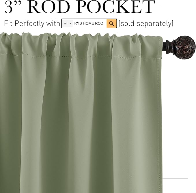 RYB HOME 54 inch Blackout Curtains - Image 2
