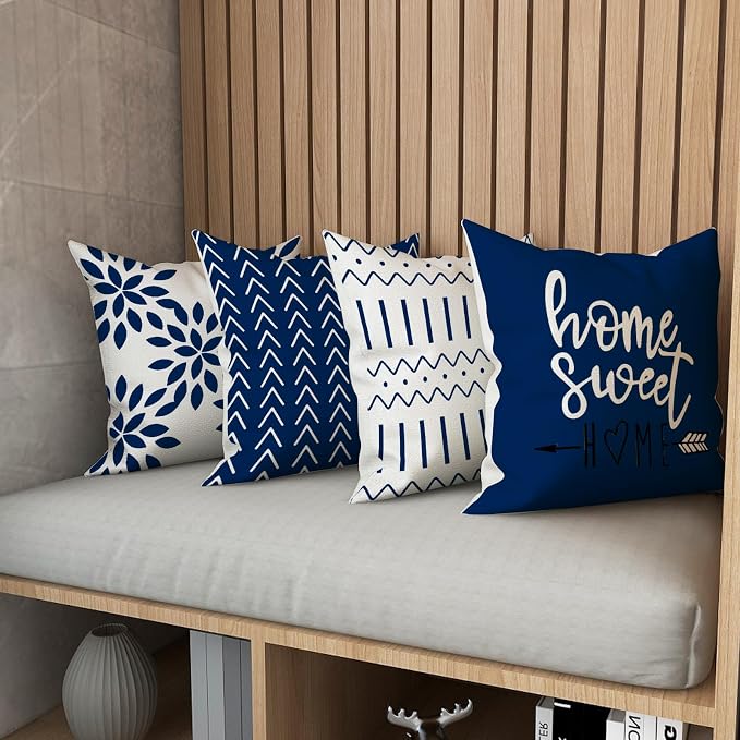 YCOLL Pillow Covers 16x16 Set of 4, Modern Sofa Throw Pillow Cover, Decorative - Image 5