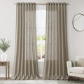 Mocha Linen Curtains 96 Inches Long by Nanspring