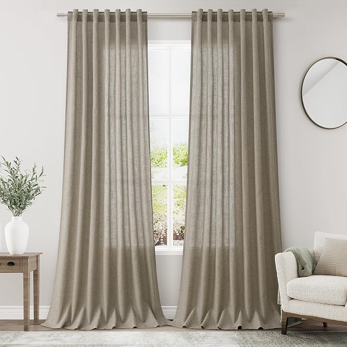 Extra Long Mocha Curtains 2 Panels 102 Inches Long by Nanspring