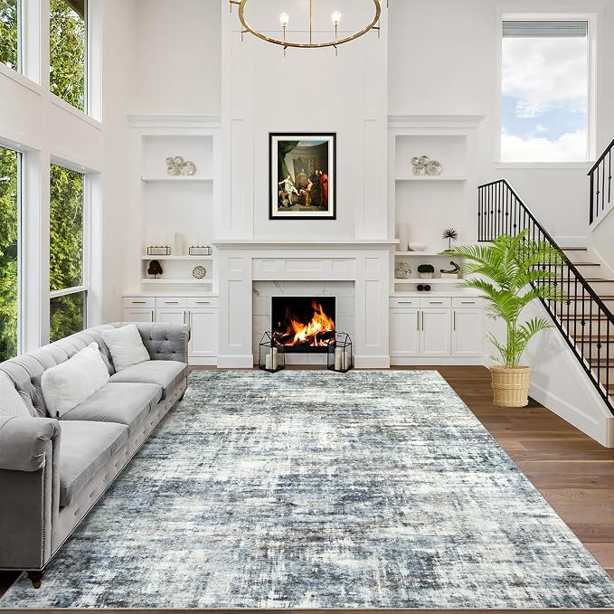 8x10 Area Rugs Washable Rug: Large Modern Abstract Living Room Rug Soft by GENTDRIZZ
