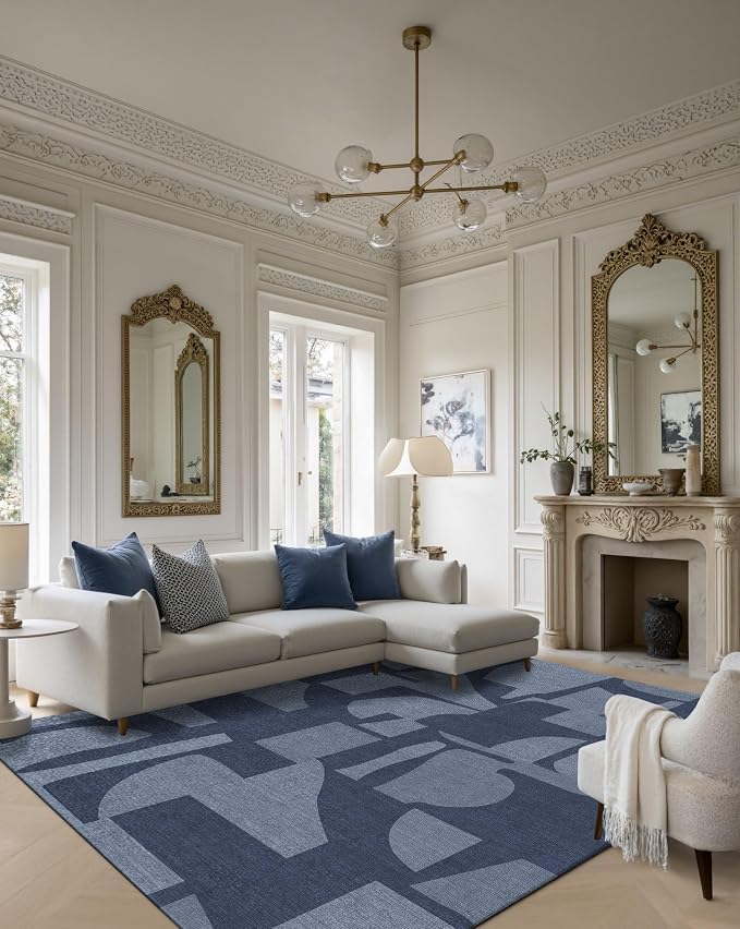 Latte&Fog 5x7 Area Rugs for Living Room Bedroom, Modern Abstract Washable Rug - Image 3