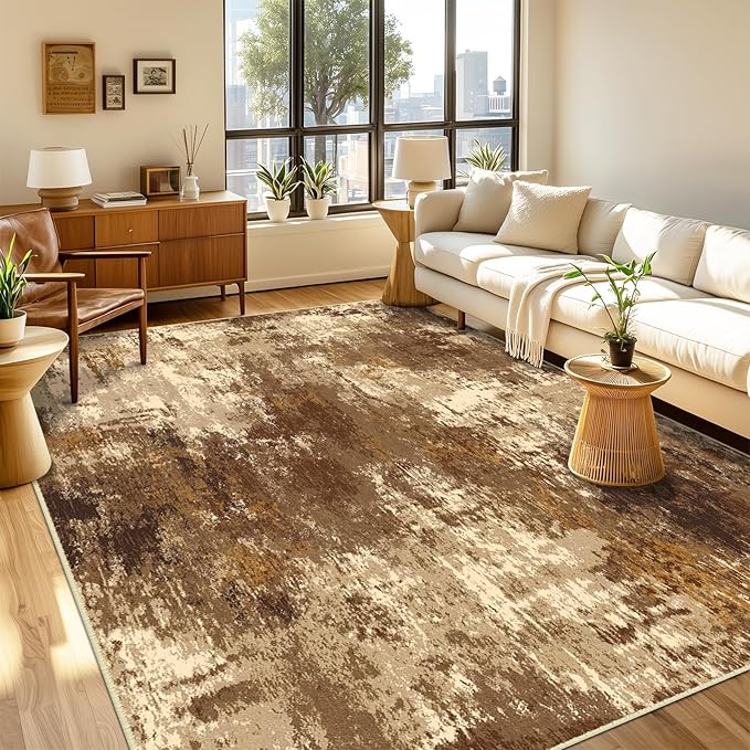 Washable Area Rugs 2'x8' Non-Slip Modern Abstract Soft - Image 9