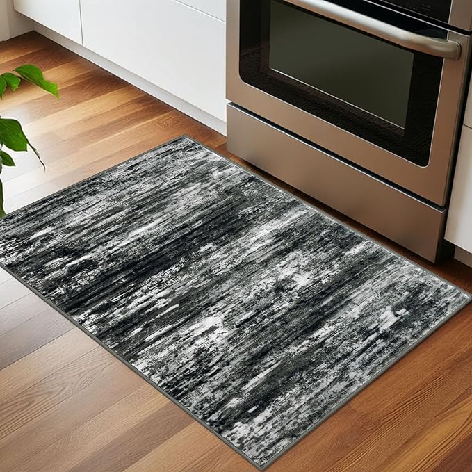 KOZYFLY Modern Abstract Entryway Rugs 2x3, Washable Kitchen Rug Non-Slip Soft - Image 3