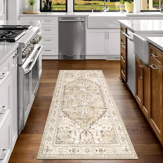 Yamaziot Washable Runner Rug, 3x6 Non-Slip Boho Vintage Hallway Rug - Image 8