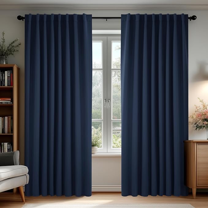Deconovo Blackout Curtains, Thermal Insulated, W70 x L95 2 Panels, Back Tab by Deconovo