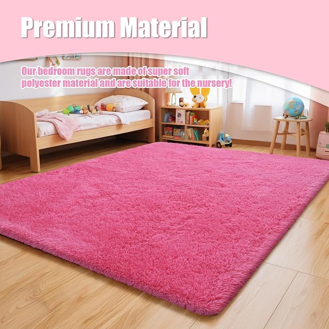 Shag Area Rug for Bedroom 5x8, Fluffy Area Rugs for Living Room, Soft Fuzzy Rug - Image 8