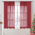 BGment Linen Burgundy Curtains 54 Inch Length by BGment