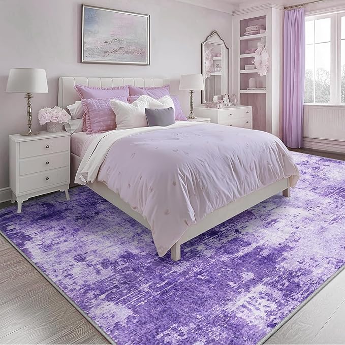 Washable Area Rugs Square 8ft Non-Slip Modern Abstract Soft - Image 7