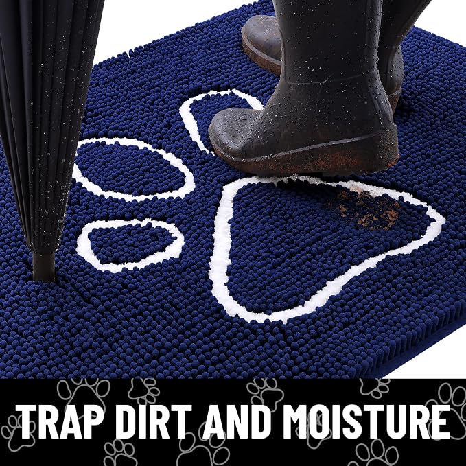 Smiry Dog Door Mat for Muddy Paws, Absorbent Dirt Trapper Non Slip Quick Dry - Image 2