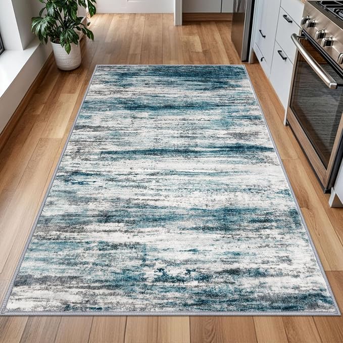 KOZYFLY 4x6 Area Rug Modern Abstract Washable Large Entryway Rug Non-Slip Soft - Image 4
