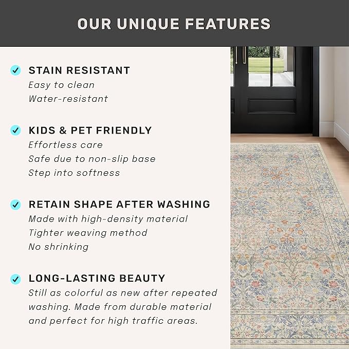 Hazo Haus Washable Bathroom Runner Rug 2x5, Non Slip Runner - Image 7
