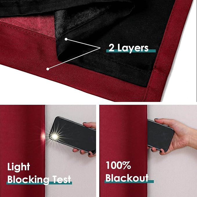 ChrisDowa 100% Blackout Curtains 72 inch Long - Image 4