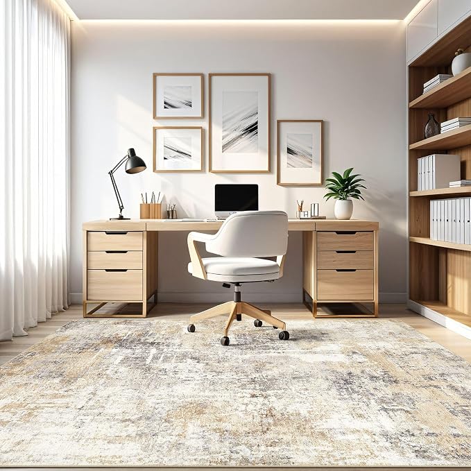 LOONGRUG 8x12 Area Rug Washable Large Neutral Modern Living Room Rugs | - Image 8
