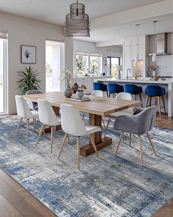 Latte&Fog 6x9 Area Rugs for Living Room Bedroom, Boho Non Slip Low Pile Carpet - Image 3