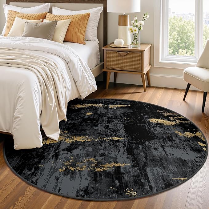 Washable Area Rugs 4ft Non-Slip Modern Abstract Soft - Image 2