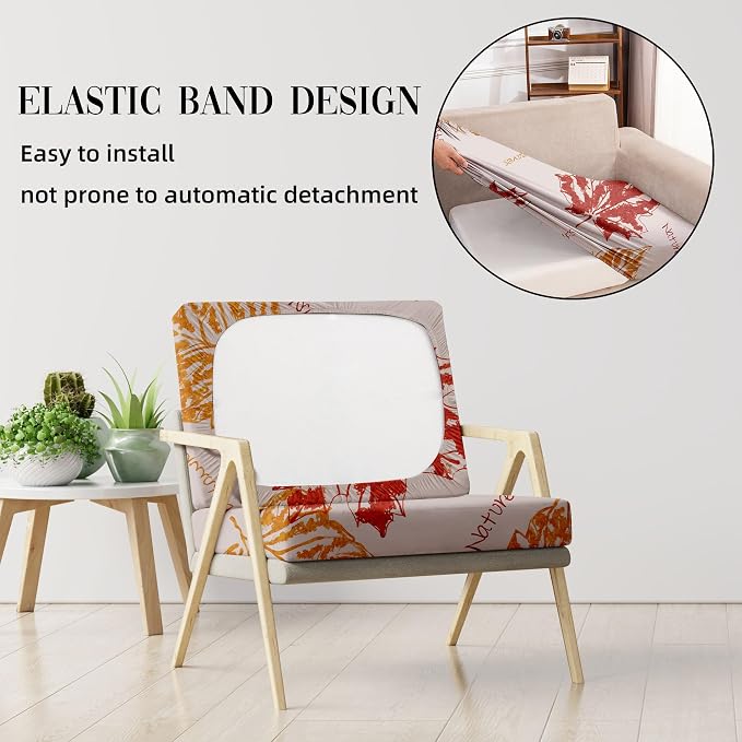 8Pcs Outdoor Cushion Covers, Patio Cushion Covers, Stretch Elastic Slipcovers - Image 5