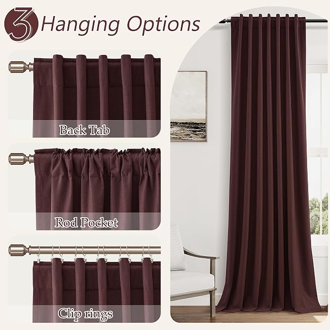 Guken 100% Blackout Curtains 96 Inch Length 2 Panels Set - Image 4