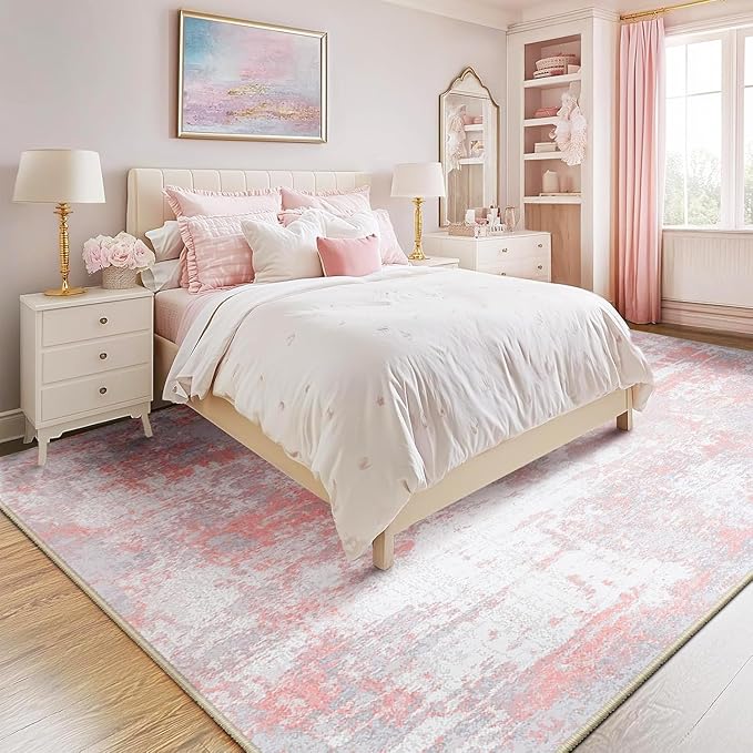 Washable Area Rugs 9'x12' Non-Slip Modern Abstract Soft - Image 2
