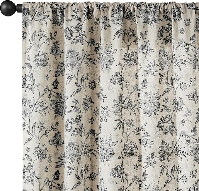 jinchan Linen Floral Curtains for Living Room - Image 9