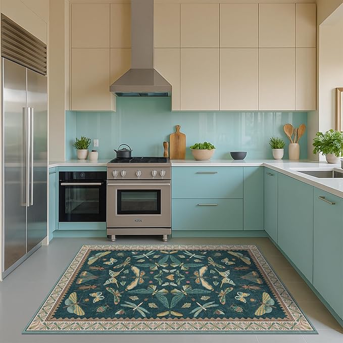 Dark Teal 4x6 Area Rugs for Door Mat Entrance - Image 3