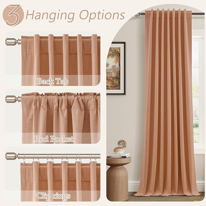 Guken 100% Blackout Curtains 84 Inch Length 2 Panels Set - Image 6