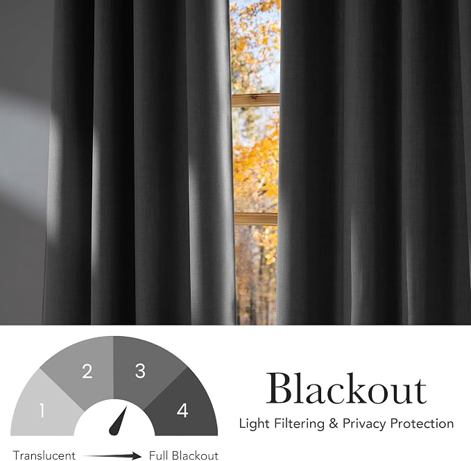 NICETOWN Faux Linen Light Grey Blackout Curtains 84 inches Long - Image 6