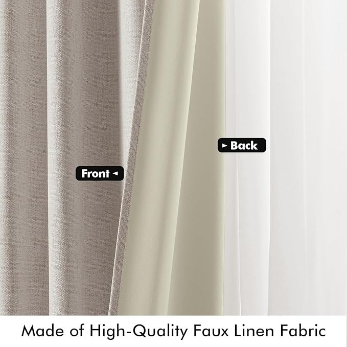 MIULEE 100% Blackout Linen Curtains - Image 6