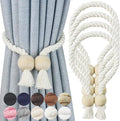 4 Pack Magnetic Curtain Tiebacks Cotton Hand Woven Tie Back Decorative Rope by CurtianTiebacks