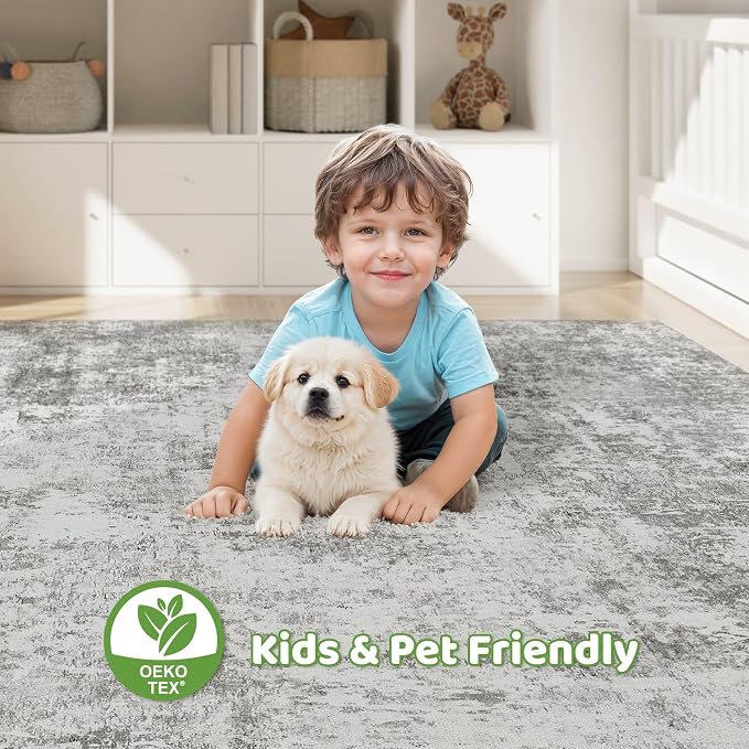 LOONGRUG 9x12 Area Rug Washable Large Neutral Modern Living Room Rugs | - Image 7