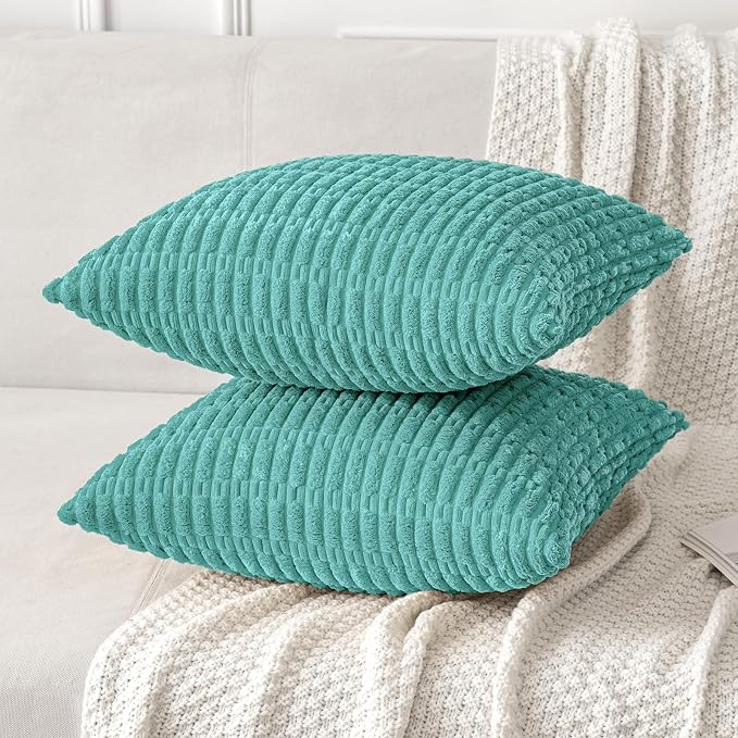 MIULEE Pack of 2 Corduroy Decorative Throw Pillow Covers 16x16 Inch Soft Boho - Image 3