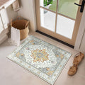 RELEANY Area Rugs 2'x3' Washable Non-Slip, Floral Vintage Distress Print by RELEANY