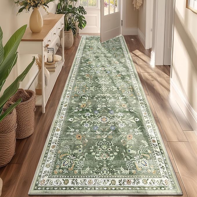 Yamaziot Washable Runner Rug 3x10 – Large Floral Non Slip Boho Hallway Runner - Image 6