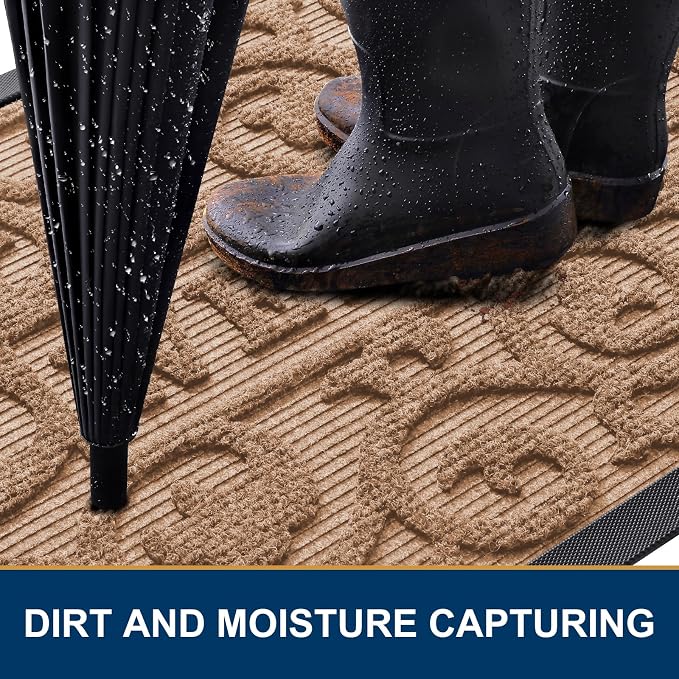 Smiry Welcome Door Mat Outside Entrance, Heavy Duty Trap Dirt and Moisture Easy - Image 3