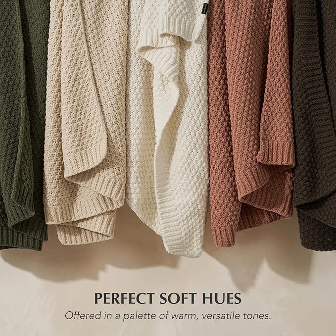 EVERGRACEHOME Chunky Chenille Knit Throw Blanket - Image 6