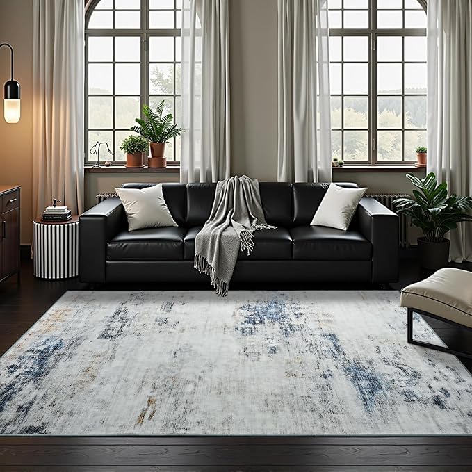 Toneed Abstract Area Rug 5x7 Modern Washable Rug Soft Non Slip Rug Low Pile - Image 2
