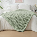 Bigacogo Chunky Knit Throw Blanket by Bigacogo